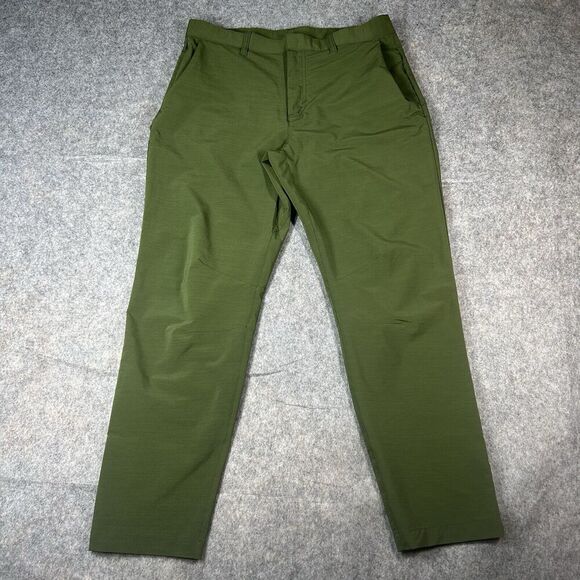 Fabletics The Only Pant Men's Large Olive Green Performance Chino Stretch - Picture 1 of 11
